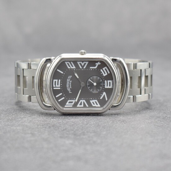 HERMES gents wristwatch in stainless steel, Switzerland around...