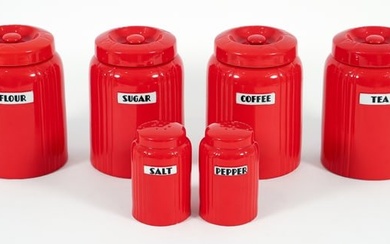 Hall China Radiance Canisters and Salt and Pepper Set of 6