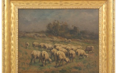 J. Carleton Wiggins (American, 1848-1932), "Sheep & Landscape"