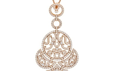 JACOB & CO., A DIAMOND PENDANT NECKLACE the openwork pendant set throughout with round brilliant ...