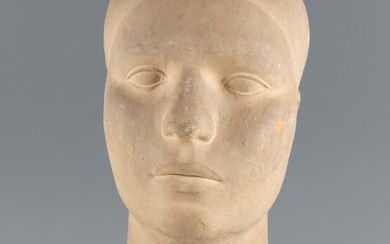 JOAN REBULL TORROJA (Reus, 1899 - Barcelone, 1981). "Buste féminin. Sculpture en terre cuite sur...