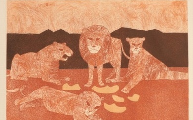 *JULIAN TREVELYAN (1910-1988) 'Lions' 1966-67, from the 'Af...