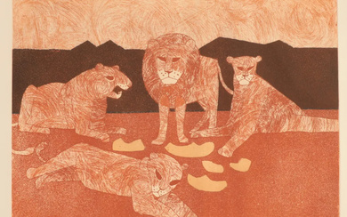 *JULIAN TREVELYAN (1910-1988) 'Lions'