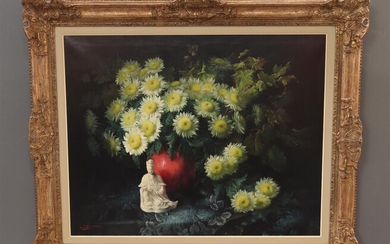Julien Stappers (1875-1960), gesign. l.o., stilleven met bloemen en blanc...