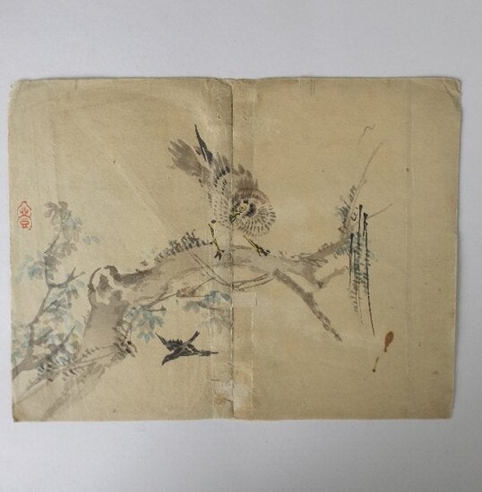 Kazan Watanabe, Sparrowhawk, 1stPrint 1911 Woodblock