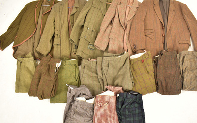 LARGE COLLECTION OF VINTAGE THEATRE TWEED WOOL SUITS