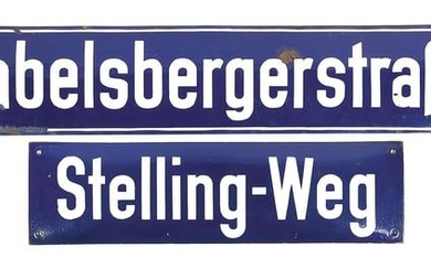 LOT OF 2: GERMAN WWII PORCELAIN STREET SIGNS.