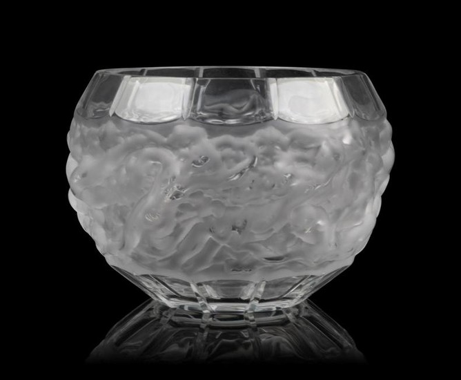 Lalique France, Mid 20th Century Facated Vase