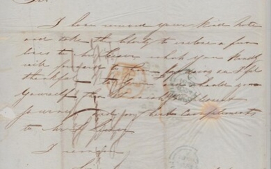 Letter from D. Winkler in London to S. Solis in Liverpool regarding Isaac Leeser. Written 22 June 1848, London Postmark 23 June, Liverpool postmark 24 June
