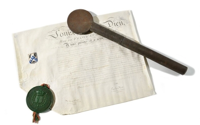 Lettres patentes de Baron au nom de Marie Frédéric Louis Melchior Chartier de Coussay, écuyer....