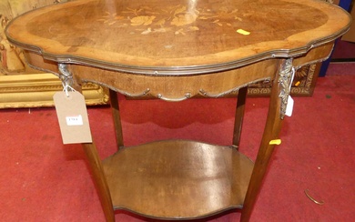 Lot details A French mahogany, walnut, floral satinwood inlaid and...