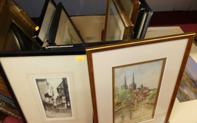 Lot details A box of assorted pictures and prints, to...
