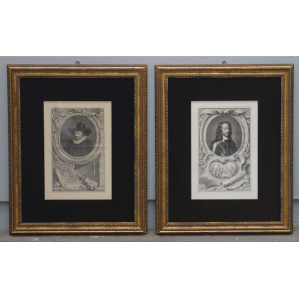 Lotto composto da cinque incisioni di epoche e autori diversi raffiguranti Nobili e Regnanti, secolo XVIII/XIX, in cornici diverse
