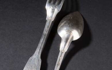 Silver ladle, single-flat design.