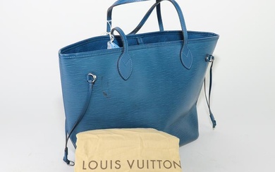 Louis Vuitton Neverfull MM in Blue Epi leather