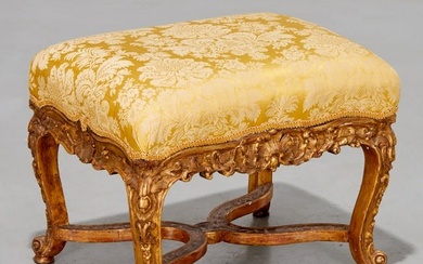Louis XV carved and giltwood stool