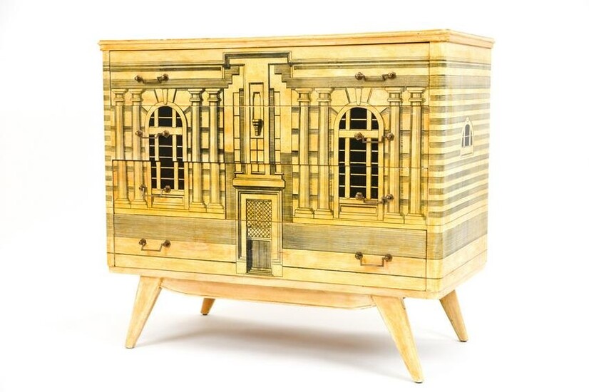 MID-CENTURY AFTER FORNASETTI ARCHITECTURAL CHEST
