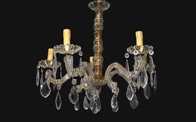 Maria Teresa chandelier with 5 lights in Murano glass, 20th century