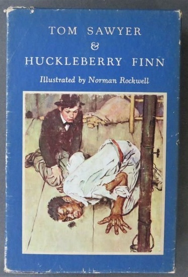 Mark Twain, Tom Sawyer, Huckleberry Finn, 1vol. Ed. 1952 Rockwell illustrations