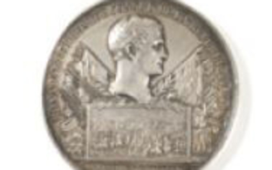 Round commemorative silver medal. Obverse: "Bonaparte First Consul of the...