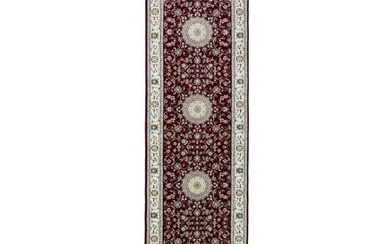 Medallion Floral Classic Red 3X10 Indo-Nain Oriental Runner Rug Kitchen Carpet