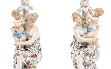 Meissen Porcelain Figural Candleholders