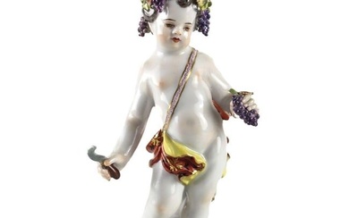 Meissen Porcelain Figurine, Putti or Cherub, Grape Harvester. #2716