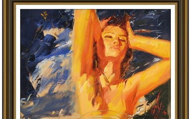 Misti Pavlov Original Oil Painting On Canvas Signed Female Figurative Artwork