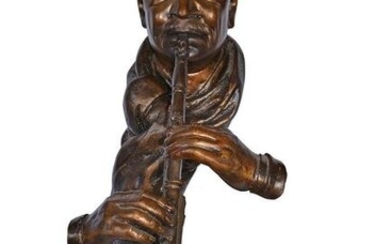Musicista By Arnadia, Bust of Clarinet Player Bronze
