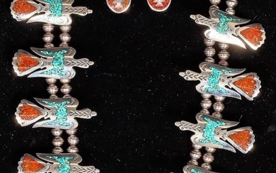 Navajo Squash Blossom Style Necklace [157628]