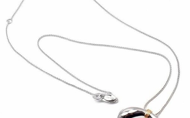 New! Authentic Damiani Infinito 18k White Gold Diamond Snake Pendant Necklace