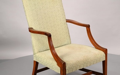 New England Hepplewhite Mahogany Lolling Chair