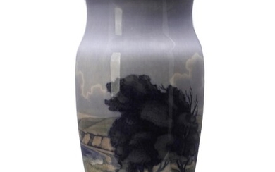 NOT SOLD. Niels Munk Plum: Porcelain vase decorated in colours. Signed NM Plum. 5/6-1921. Royal Copenhagen. H. 43.5 cm. – Bruun Rasmussen Auctioneers of Fine Art