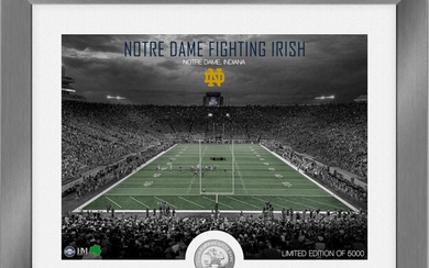 Notre Dame Fighting Irish LE Custom Framed Photo with Silver Plated Coin