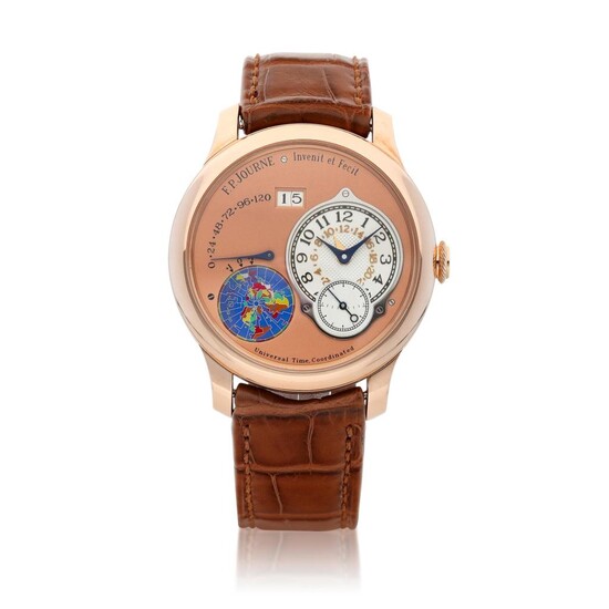 Octa Auto UTC | A pink gold dual time zone wristwatch with date and power reserve indication, Circa 2012 | Octa Auto UTC | 粉紅金兩地時間腕錶，備日期及動力儲備顯示，約2012年製, F.P. Journe