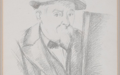 PAUL CEZANNE, FRENCH 1839-1906, SELF PORTRAIT CIRCA 1898, Lithograph on cream laid paper with watermark (Arches Ingres MBM), Sight: 14 1/2 x 12 in. (36.8 x 30.5 cm.), Frame: 23 x 20 1/4 in. (58.4 x 51.4 cm.)