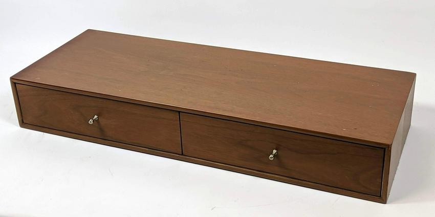 PAUL McCOBB Walnut Tabletop Vanity Drawers. Two drawers