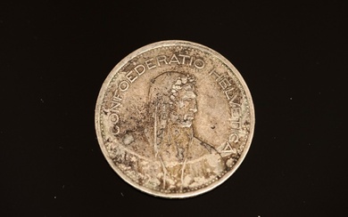PIECE en argent 830/°° de 5 francs suisse, 181953. PB: 15g