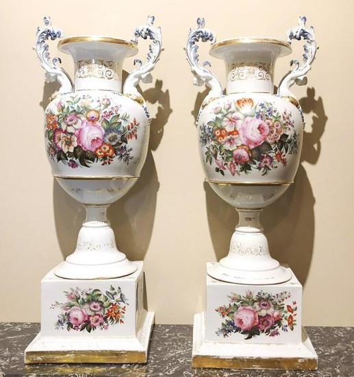 Pair Of Exceptional German Porcelain Vases
