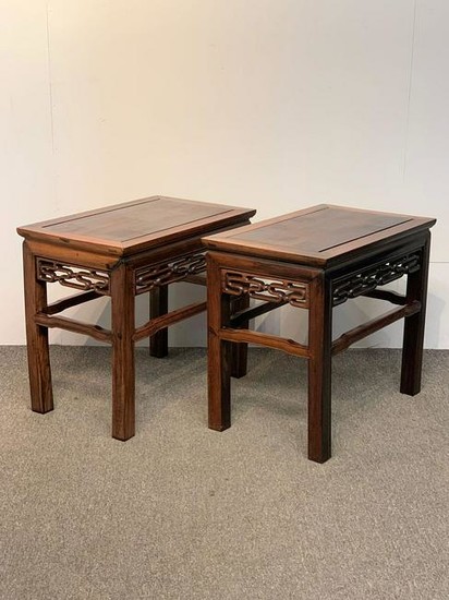 Pair of Chinese Rosewood Side Tables