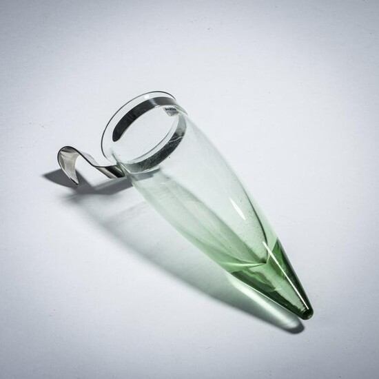 Philippe Starck, Glass vase with metal hook from the