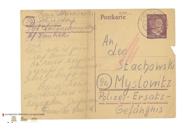 Postcard Sent to a Polish Prisoner in the Police Prison...