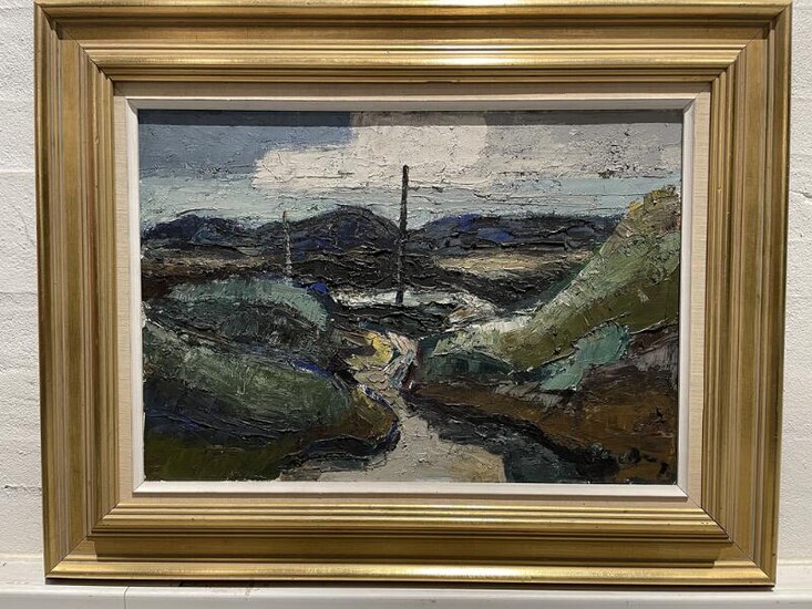 NOT SOLD. Poul Berg: "Vejen gennem klitterne - (Tranum)". Signed Poul Berg. Oil on canvas. 35 x 50. Frame size 54.5 x 69.5 cm. – Bruun Rasmussen Auctioneers of Fine Art