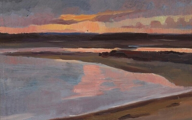 NOT SOLD. Poul Rytter: Landscape. Signed Poul Rytter 1919, Anholt. Oil on canvas. 39 x 52 cm. – Bruun Rasmussen Auctioneers of Fine Art