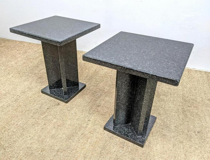 Pr Dark Granite Stone X Form Display Pedestals. Stands