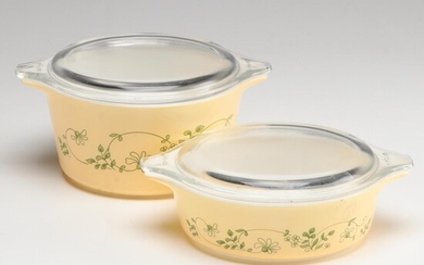 Pyrex "Shenandoah" Casseroles with Lids, Late 20th Century