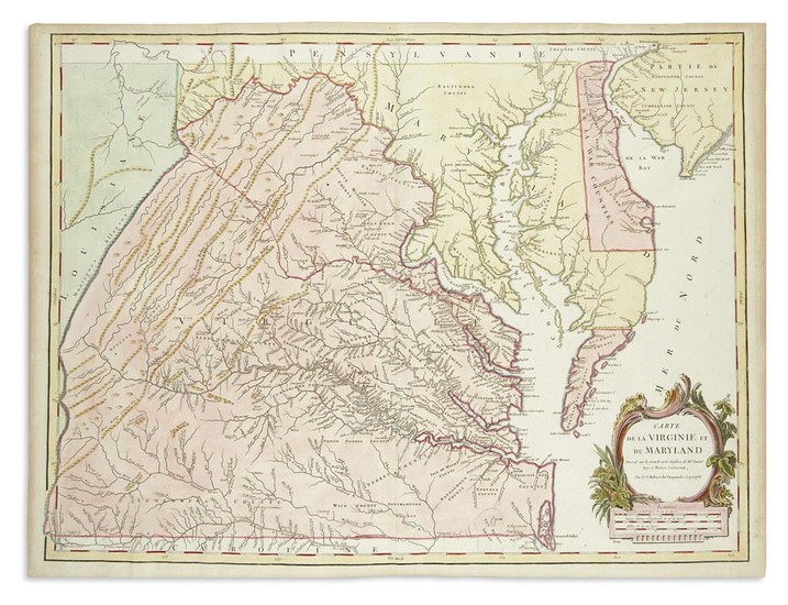 ROBERT de VAUGONDY, GILLES and DIDIER. Carte de la Virginie et du Maryland...