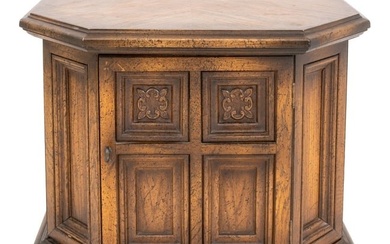 Renaissance Style Octagonal Side Table Cabinet