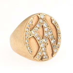 Retro Gold and Diamond Signet Ring