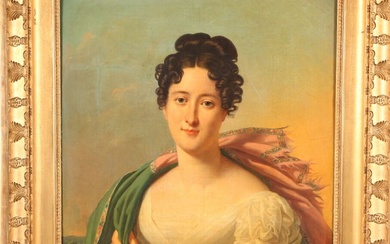 Robert Jacques François LEFEVRE (Bayeux 1755 - Paris 1830) "Portrait de dame au châle" Huile...